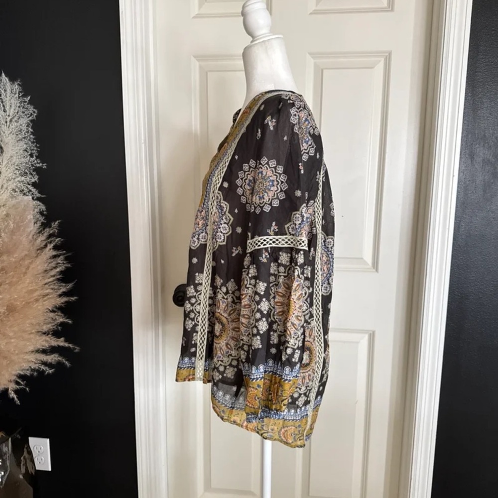 Sundance Carina Blouse Top Paisley Floral Print Long Sleeve Boho 
Size Small - Picture 5 of 12